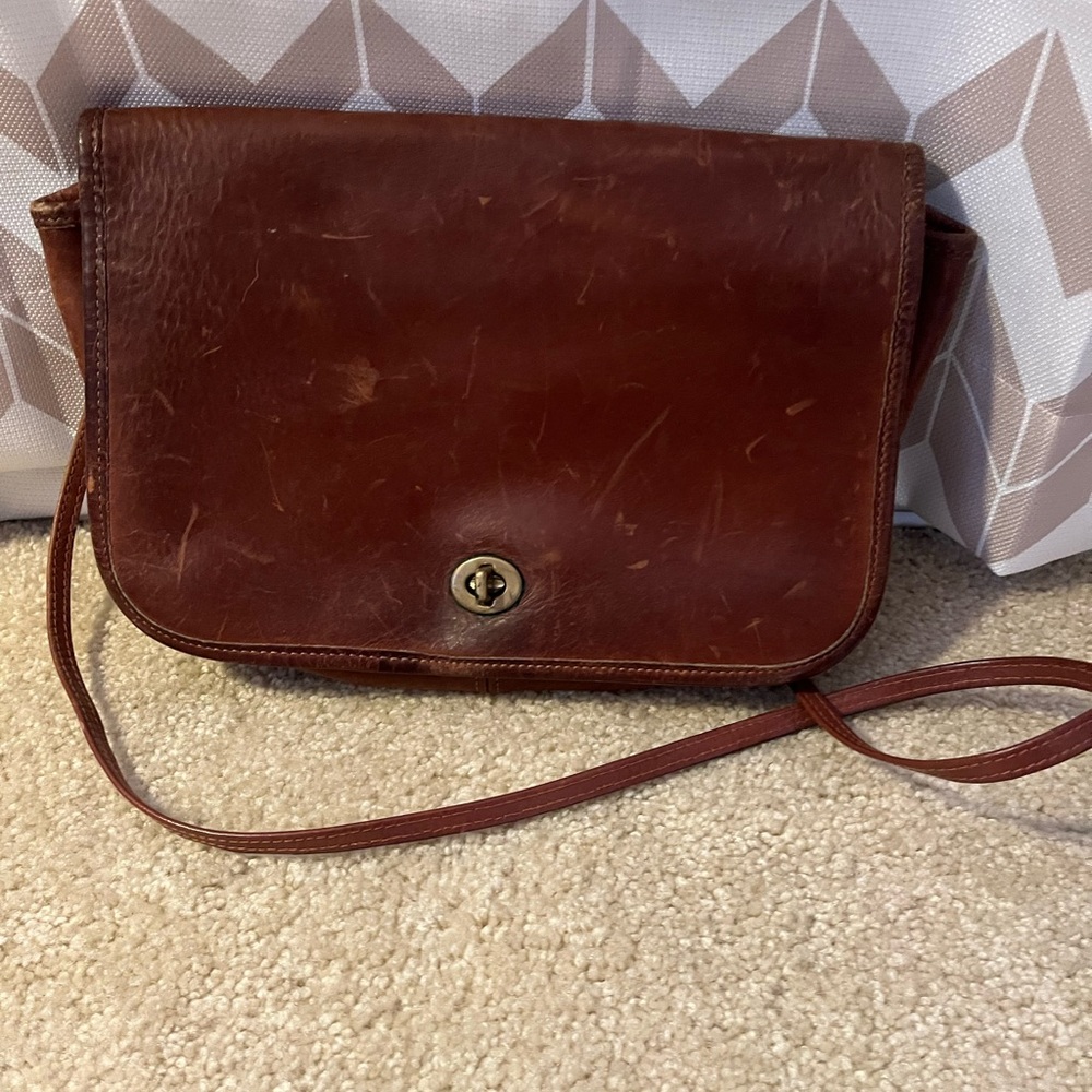 Vintage Coach leather brown crossbody